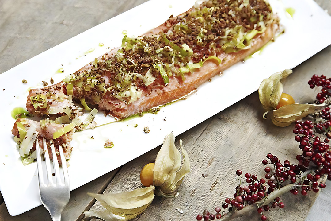 Arctic Char With lemon-leek crust