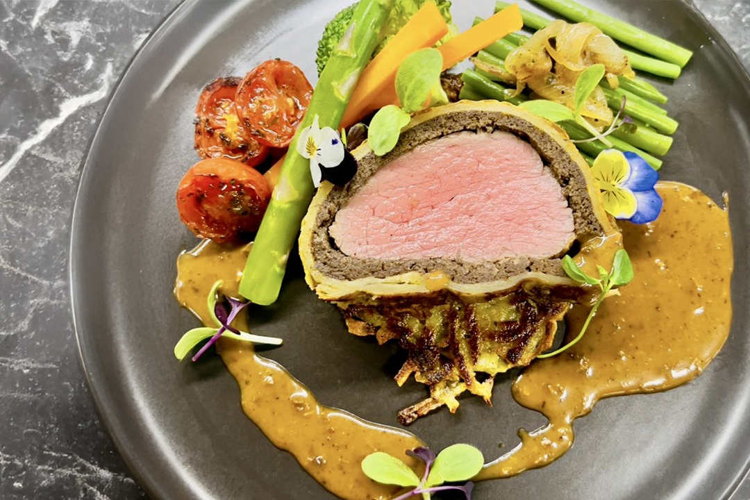 Classic Beef Wellington with morel mushroom sauce