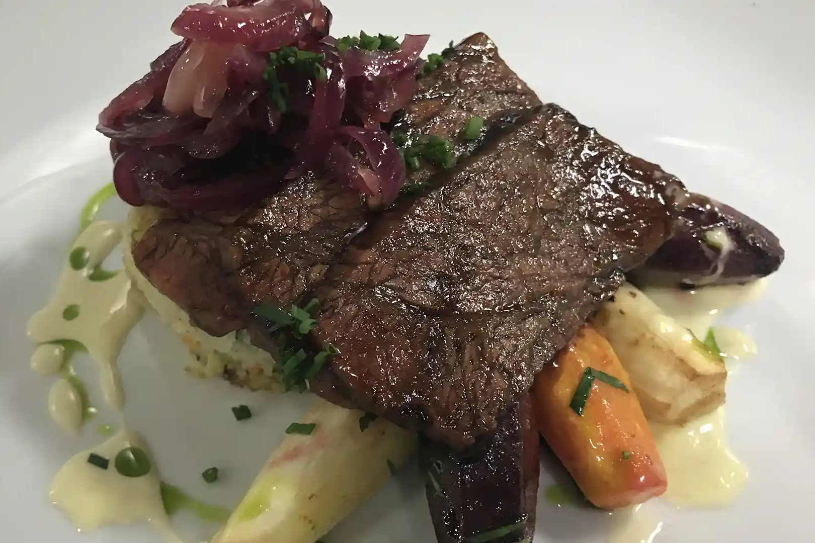 Braised Corned Brisket of Beef with Potato Cabbage Cake